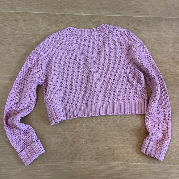 Women's Pretty Little Thing Crop Oversized Cable Knit Cardigan Sweater - Picture 3 of 6